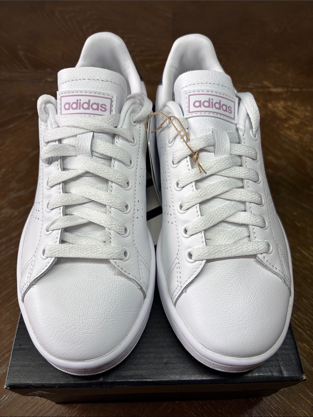 Adidas Women's Advantage tennis  shoes iridescent purple, green, blue ankle.